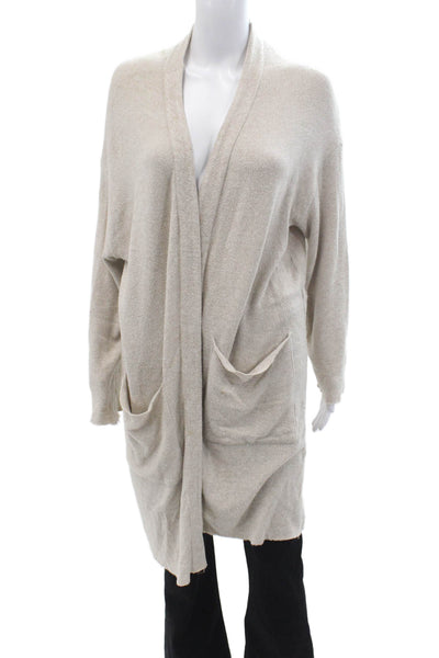 Zara Trafaluc Unisex Cardigan Beige Viscose Blend Long Sleeve Size S