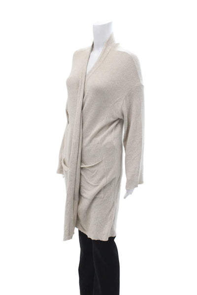 Zara Trafaluc Unisex Cardigan Beige Viscose Blend Long Sleeve Size S
