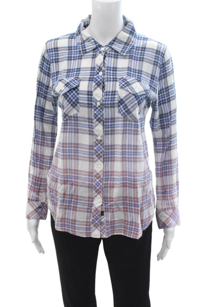 Rails Womens Plaid Collared Button Up Cotton Long Sleeve Basic Size XS Petite