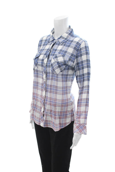 Rails Womens Plaid Collared Button Up Cotton Long Sleeve Basic Size XS Petite