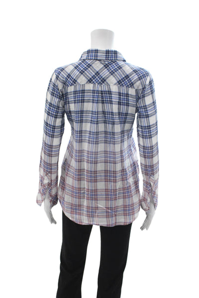 Rails Womens Plaid Collared Button Up Cotton Long Sleeve Basic Size XS Petite