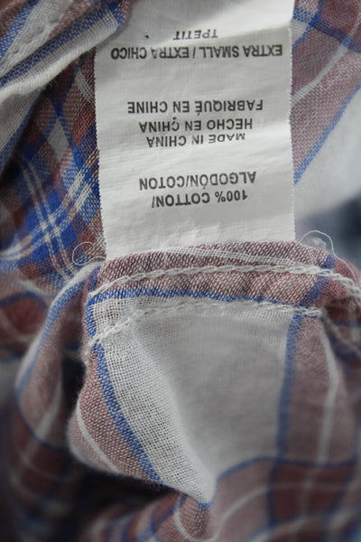 Rails Womens Plaid Collared Button Up Cotton Long Sleeve Basic Size XS Petite