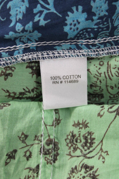 Cino Womens Light Blue Floral Cotton Button-Up 3/4 Sleeve Blouse Size XS