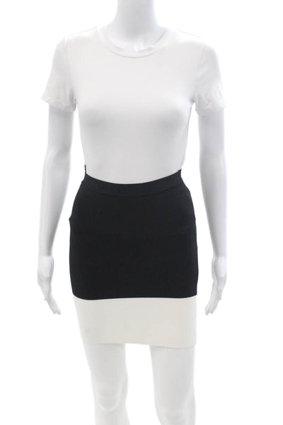 BCBGMAXAZRIA Women Bandage Mini Pencil Skirt Black Size XS