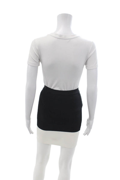 BCBGMAXAZRIA Women Bandage Mini Pencil Skirt Black Size XS