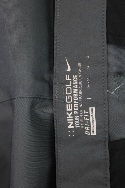 Nike Mens Dark Gray Dress Pants Button Closure Size 34