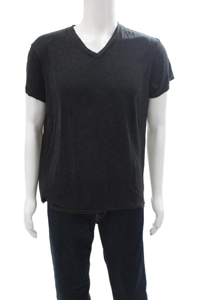 SOL ANGELES Mens Black V-Neck Short Sleeve T-Shirt Viscose Polyester Size M