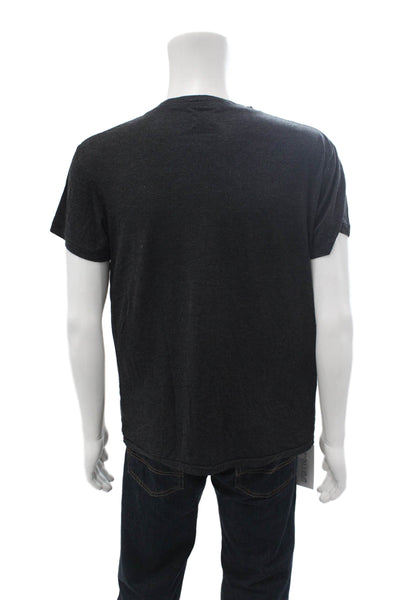 SOL ANGELES Mens Black V-Neck Short Sleeve T-Shirt Viscose Polyester Size M