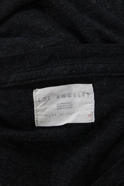 SOL ANGELES Mens Black V-Neck Short Sleeve T-Shirt Viscose Polyester Size M
