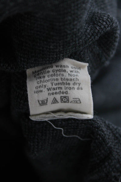 J Crew Men Pullover Sweatshirts Dark Gray Crew Neck Cotton Long Sleeve Size L