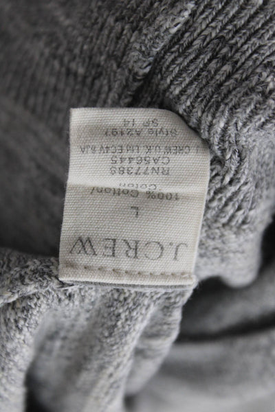 J Crew Mens Gray Striped Cotton Crew Neck Pullover Long Sleeve Size L