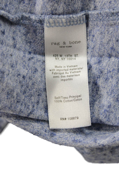 Rag & Bone Mens T-Shirt Light Blue Crew Short Sleeve Cotton Size L