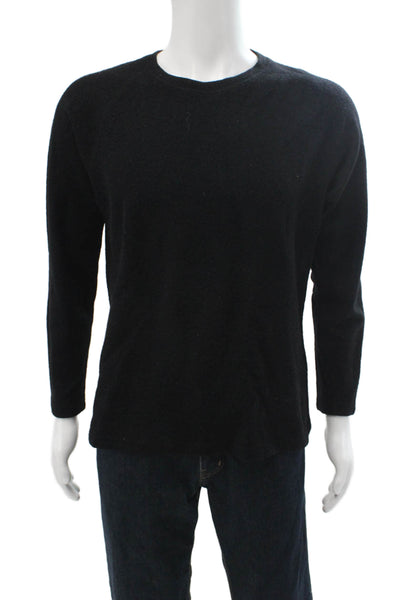 wings + horns Mens Black Pullover Crewneck 68% Wool 32% Nylon Size L