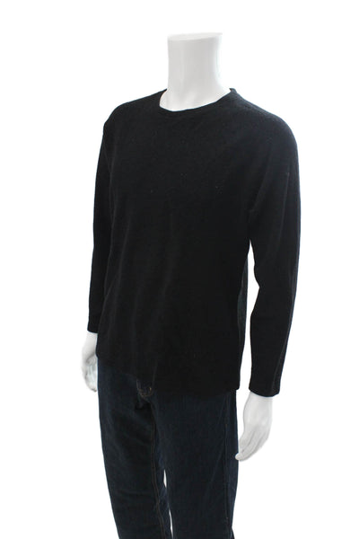 wings + horns Mens Black Pullover Crewneck 68% Wool 32% Nylon Size L