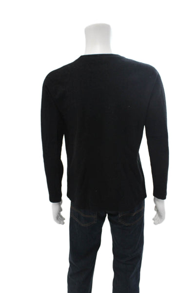 wings + horns Mens Black Pullover Crewneck 68% Wool 32% Nylon Size L