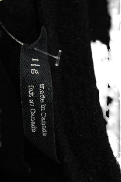wings + horns Mens Black Pullover Crewneck 68% Wool 32% Nylon Size L
