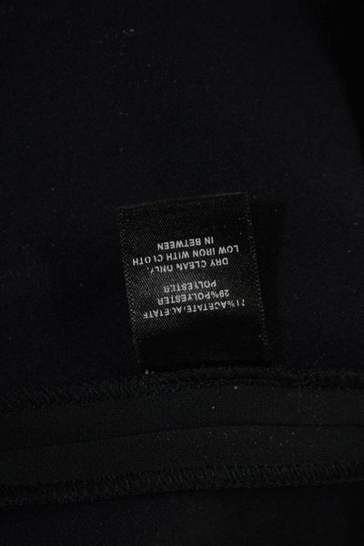 Lafayette 148 New York Womens Black Shift Dress Long Sleeve Zip Size L