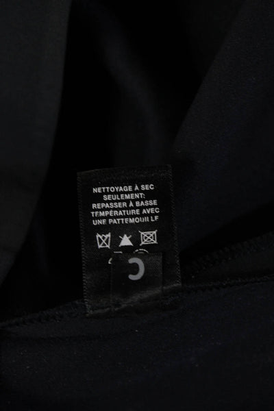 Lafayette 148 New York Womens Black Shift Dress Long Sleeve Zip Size L