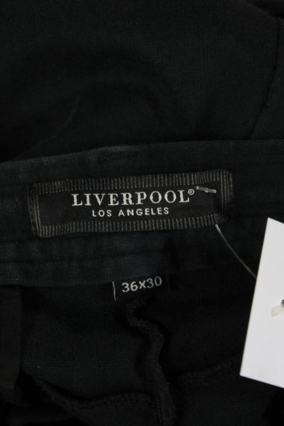 Liverpool Los Angeles Mens Jogger Pants Black Drawstring Cotton Blend Size 36