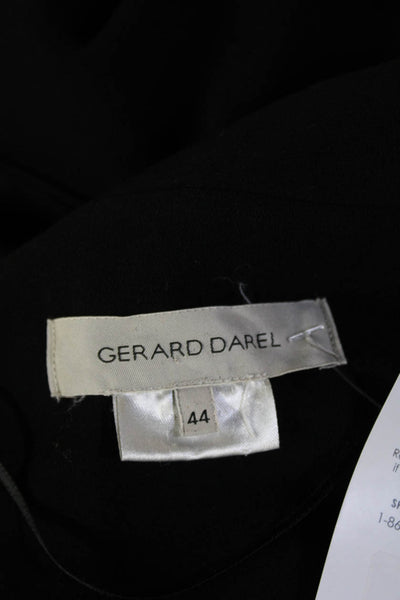 Gerard Darel Women Shift Dress Black V-Neck Long Sleeve Button Size 44