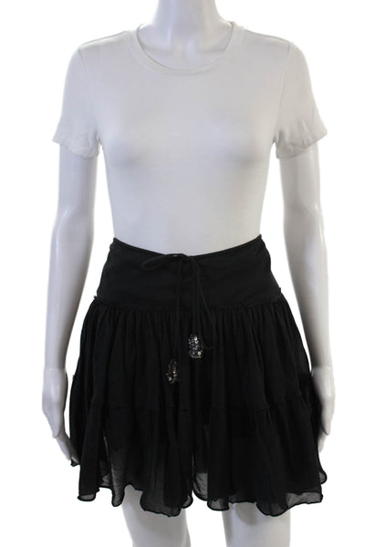 Express Womens Peasant Mini Skirt Black Size XS