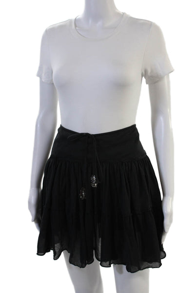 Express Womens Peasant Mini Skirt Black Size XS
