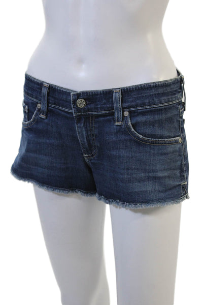 AG Adriano Goldschmied Unisex Dark Blue 100% Cotton Solid Beach Shorts Size 27