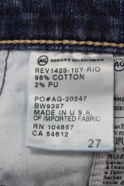 AG Adriano Goldschmied Unisex Dark Blue 100% Cotton Solid Beach Shorts Size 27