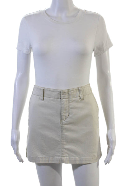 Express Womens Mini Pencil Skirt Beige Cotton Spandex Size 4