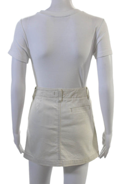 Express Womens Mini Pencil Skirt Beige Cotton Spandex Size 4