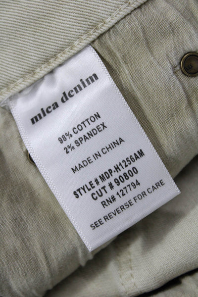 Mica Unisex Beige Grunge Button Cotton Spandex Shorts Size XS