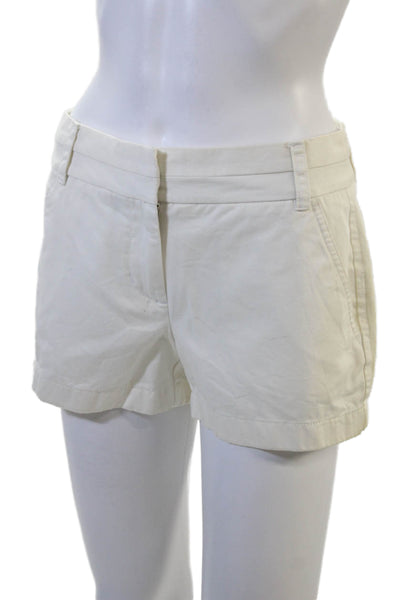 J Crew Unisex Chino Shorts White Cotton Size 0