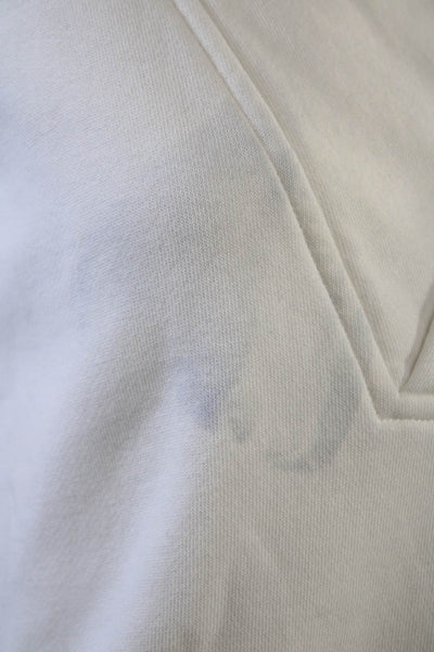 Banana Republic Women White V-Neck Long Sleeve Sweatshirt Petite Size S