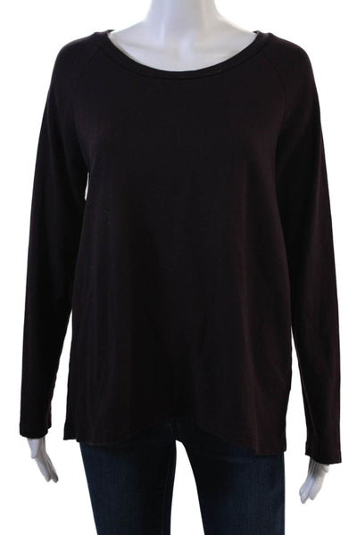 Ink Love And Peace Womens Black Rayon Round Neck Long Sleeve Basic Top Size S