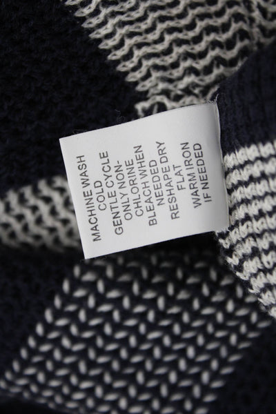 Market + Spruce Unisex Dark Blue Striped Pullover Sweater Long Sleeve Size S