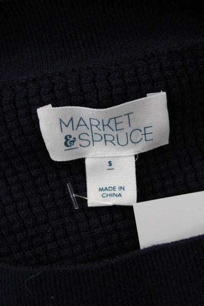 Market + Spruce Unisex Dark Blue Striped Pullover Sweater Long Sleeve Size S