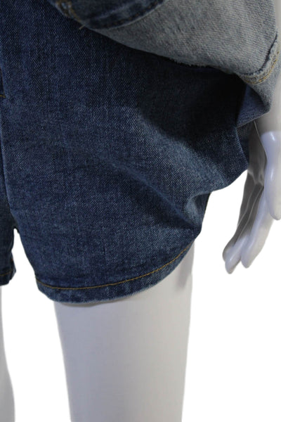 AB Denim Women Mini Skort Dark Blue 100% Cotton Solid Size M