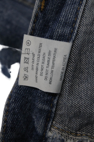 AB Denim Women Mini Skort Dark Blue 100% Cotton Solid Size M