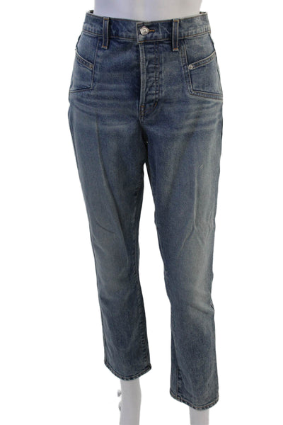 Veronica Beard Women Cropped Straight High Rise Jeans Blue Size 27
