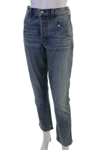 Veronica Beard Women Cropped Straight High Rise Jeans Blue Size 27