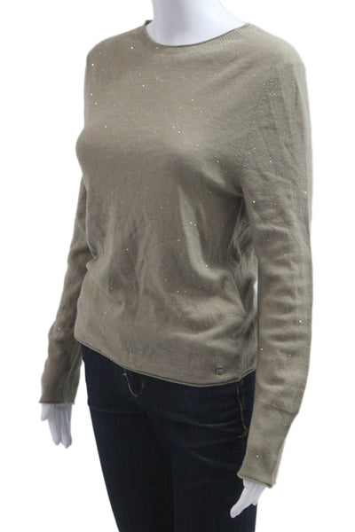 Marccain Unisex Beige Wool Pullover Crew Neck Long Sleeve Sweater Size 4