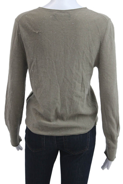 Marccain Unisex Beige Wool Pullover Crew Neck Long Sleeve Sweater Size 4