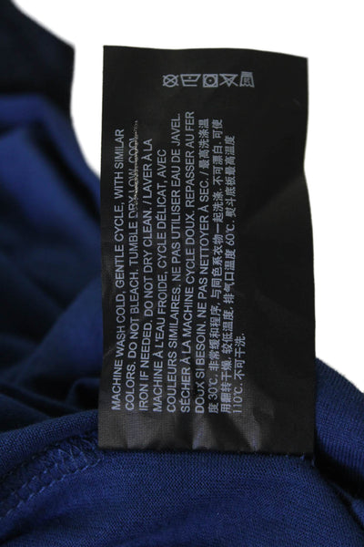 Theory Womens Basic Short Sleeve Crew Neck Pima Cotton T-Shirt Blue Size L