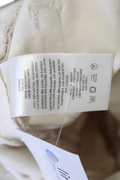 Re/Done Womens White High Rise Cropped Straight Ankle Jeans Size 25
