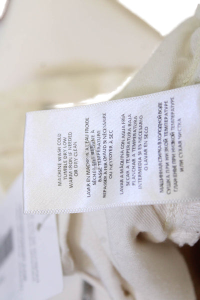 Re/Done Womens White High Rise Cropped Straight Ankle Jeans Size 25