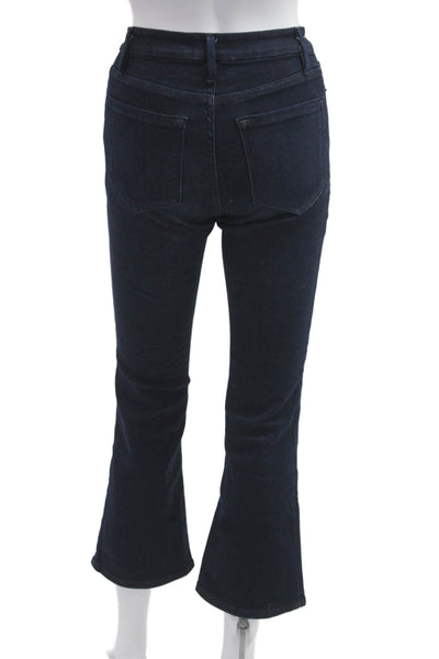 Frame Women High Rise Bootcut Cropped Jeans Dark Blue Size 25