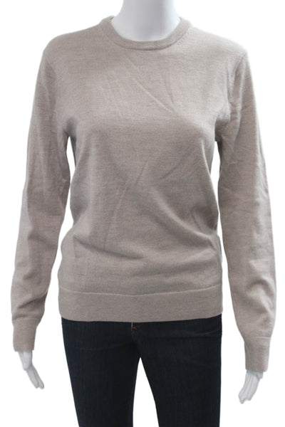Club Monaco Unisex Beige Wool Crew Neck Pullover Sweater Long Sleeve Size S