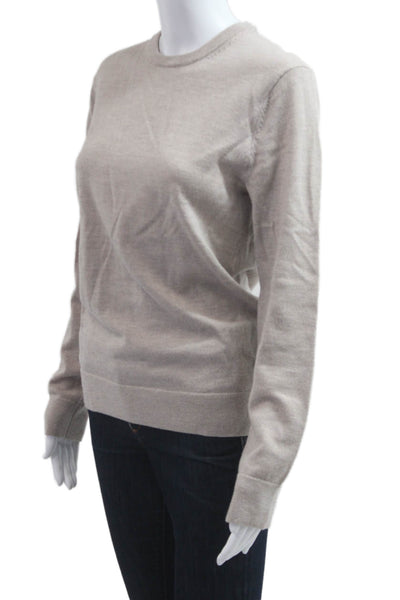 Club Monaco Unisex Beige Wool Crew Neck Pullover Sweater Long Sleeve Size S