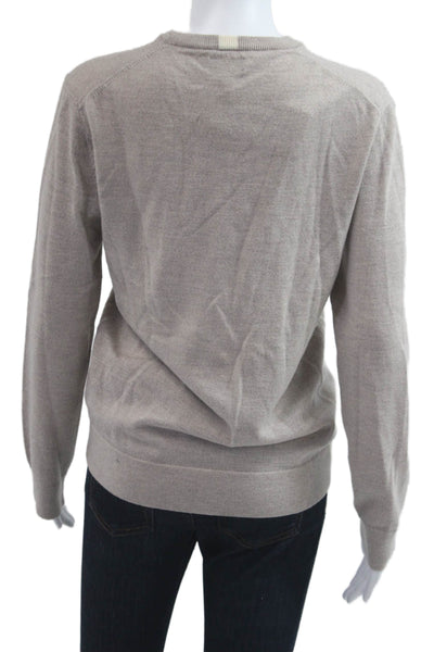 Club Monaco Unisex Beige Wool Crew Neck Pullover Sweater Long Sleeve Size S