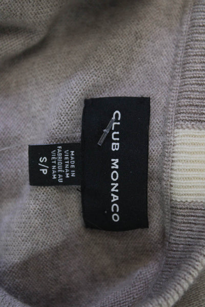 Club Monaco Unisex Beige Wool Crew Neck Pullover Sweater Long Sleeve Size S
